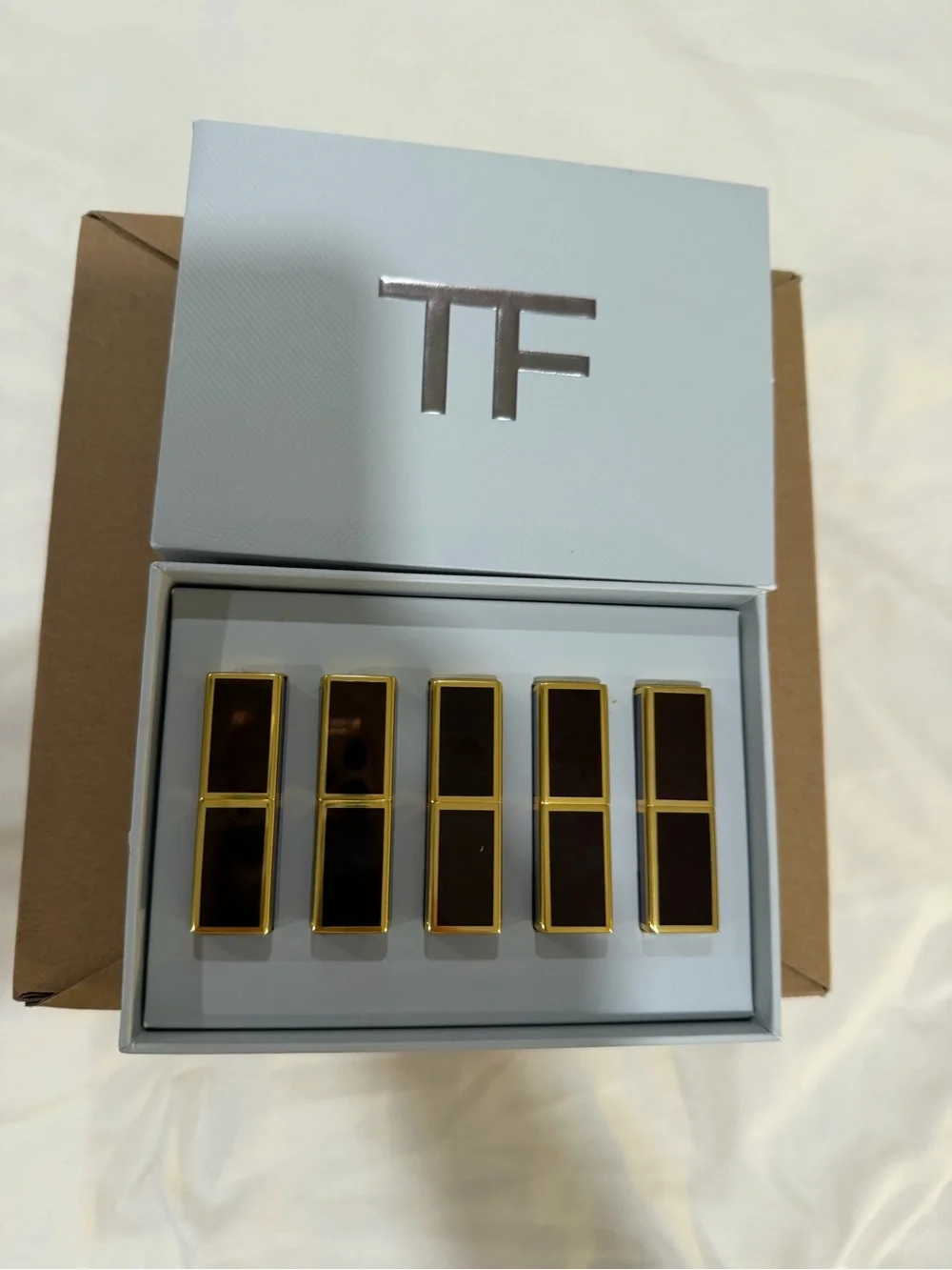 Tom Ford Lipstick Set in Brown and Gold Trim